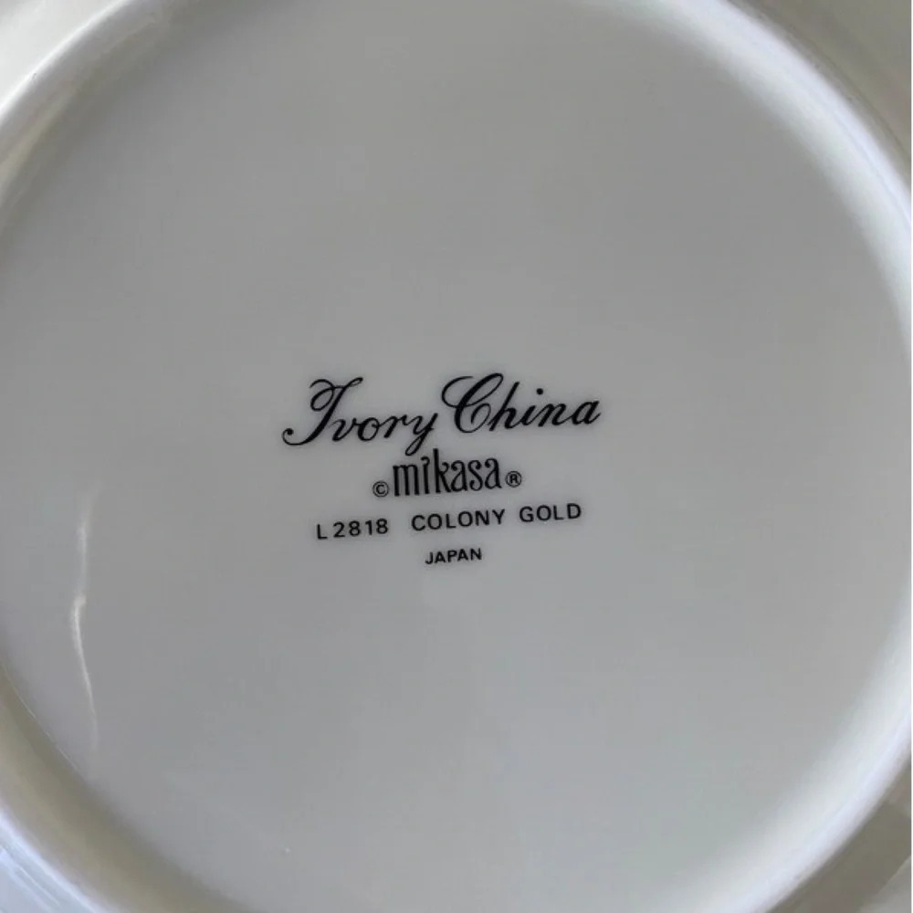 1970s Mikasa Colony Gold Ivory China White Vintage Dinnerware L2818 Dinner Set - Picture 4 of 9